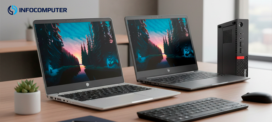 Comparativa visual entre ordenadores con procesadores Intel i5 e i7 de distintas generaciones y un PC de sobremesa reacondicionado