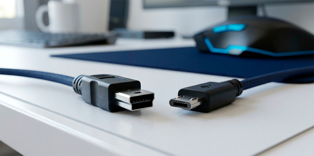 Conectores mini USB y micro USB antiguos