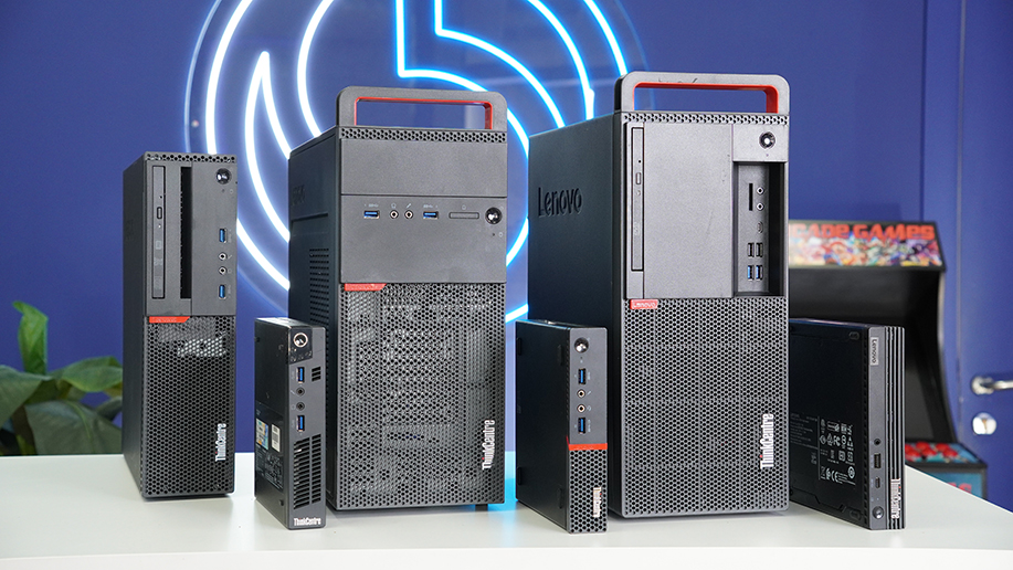 Diferentes modelos de Lenovo ThinkCentre y sus formatos a lo largo de los años