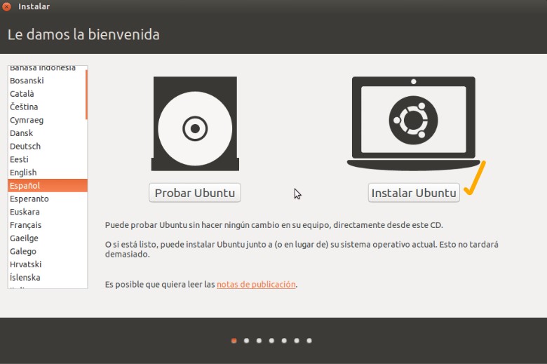 Instalar o probar ubuntu