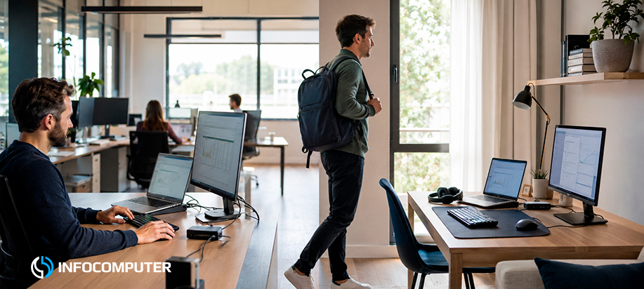 Setup profesional para trabajo híbrido: cómo equipar a una PYME en oficina y casa